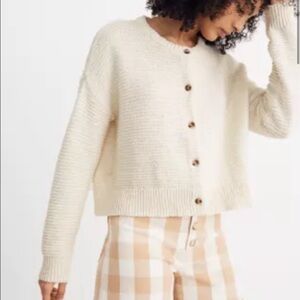 Madewell Deville knit button down cardigan - off white